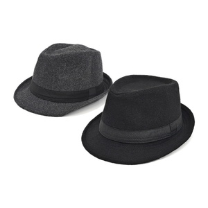 Chapeau Fedora Élégant pour Homme, Chapeau en Feutre de Laine Uni Vintage à Bord Court pour les Danses et les Fêtes - Product Image 2
