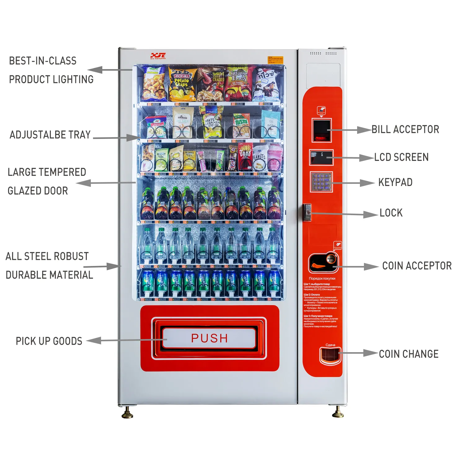 Máquina Expendedora de aperitivos y bebidas y Combo de la máquina expendedora