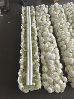 Chemin de table rond en forme de cercle de roses blanches pour mariage, décoration florale, rangée de fleurs pour la scène