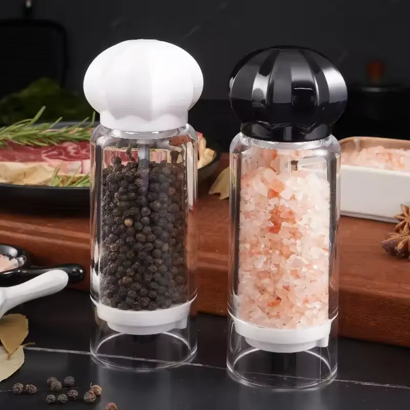 Clear Transparent Acrylic Seasoning Bottle Grinder Adjustable Coarse Mill for Salt & Pepper Sea Pepper Shaker