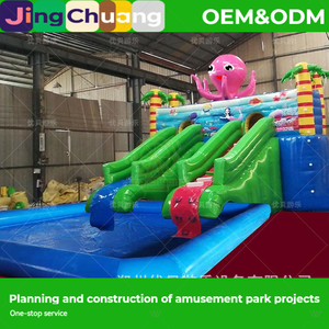 JingChuang Nuevo Equipo de Entretenimiento al Aire Libre para Niños, Tobogán Inflable de PVC de 120 Pies, Castillo Móvil para Parque - Product Image 4