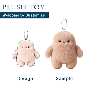 Usine de porte-clés en peluche personnalisés sur mesure, fabrication OEM, peluches colorées, porte-clés en peluche rose souriant pour la promotion de la marque et les cadeaux d'entreprise - Product Image 1