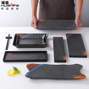 Plato rectangular plano de melamina creativo, plato para asar en restaurante comercial, plato para barbacoa, vajilla para restaurante de hot pot. - Product Image 2