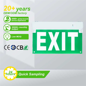 CE CB personalizado recargable montado en la pared 2835 alimentado por batería fuego Led luz de emergencia señal de salida de seguridad - Product Image 1