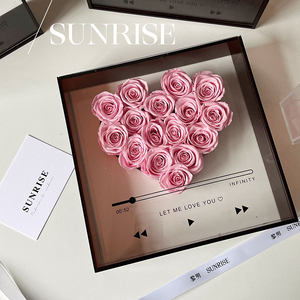San Valentín <span class=keywords><strong>2023</strong></span> 2024 Rosa encantada en forma de corazón caja de acrílico transparente regalo de San Valentín arreglo de flores de rosas preservadas - Product Image 6