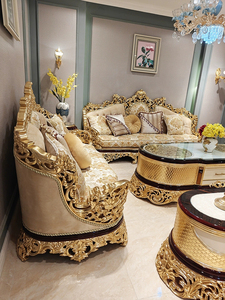 Juego de Muebles de Sofá de Lujo de Madera Maciza Moderno para Sala de Estar con Decoración Antigua y Precio Competitivo de Venta Directa de Fábrica - Product Image 3