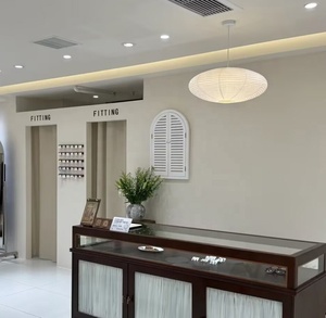 Yaratıcı japon el yapımı pirinç kağıt kolye lamba wabi sabi otel oturma odası dekore fener kağıt lamba - Product Image 5