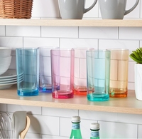 Gobelets en acrylique colorés hauts et courts tasse d'eau isolée en plastique polycarbonate verre d'eau en plastique