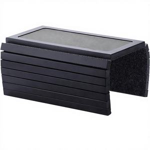 Plateau de canapé en bambou noir antidérapant pliable style campagnard pour collations, boissons et télécommande - Product Image 1