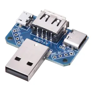 5V USB Head gates USB Male to Female to Type-c to Micro USB to 2.54毫米 4P USB 转换器适配器连接器模块 XY-USB4