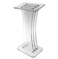 Plataforma LED Acrílica Transparente Moderna para Centro de Mesa de Boda, Diseño Personalizado, Púlpito de Iglesia, Aula Escolar, Plegable, Fácil de Montar