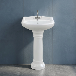 Lavabo sur pied en céramique décoratif de style indien pour salle de bain d'hôpital, équipement sanitaire - Product Image 3
