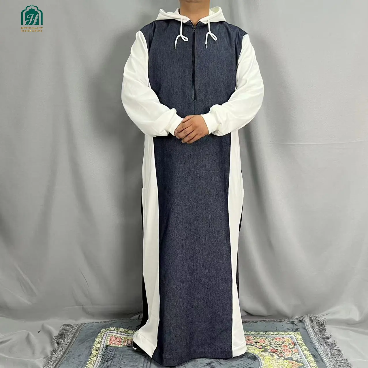 Polyester ve viskon kumaş malzeme müslüman giyim arap thobe thawb elbise abaya thoub/İslami giyim müslüman elbise