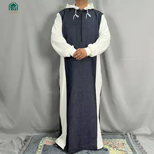 涤纶和粘胶面料材料穆斯林服装阿拉伯thobe thawb长袍abaya thoub/伊斯兰服装穆斯林服装