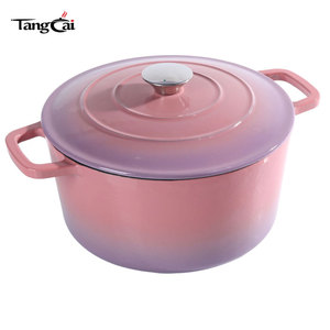 <span class=keywords><strong>Cocotte</strong></span> en <span class=keywords><strong>fonte</strong></span> émaillée au design moderne et écologique, compatible four et plaques à gaz/à <span class=keywords><strong>induction</strong></span>, ustensile de cuisine polyvalent - Product Image 3
