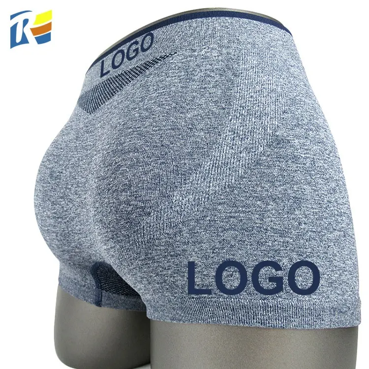 Calzoncillos Bóxer sin costuras con LOGO personalizado para hombre, ropa interior, Jacquard