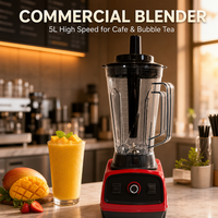 2200W Zware Industriële Blender 5L Hoge Snelheid 6-Blads Roestvrij Staal voor Café Bubble Tea Shop CB CE
