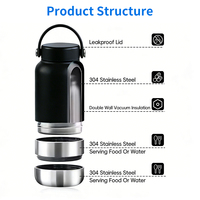 Bouteilles d'eau pour chien en acier inoxydable 3 en 1 de 32 oz pour les voyages en plein air avec bol pour nourriture, distributeur de nourriture pour animaux de compagnie 2026, boîtes cadeaux pour animaux de compagnie, bouteille pour animaux de compagnie