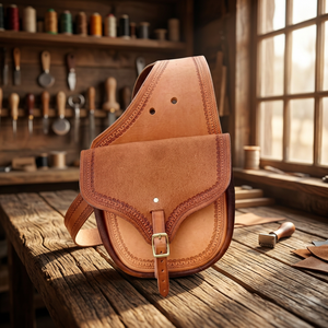 Handtooled Genuine <b>Leather</b> Customised Saddle Bag for Western Horse & Motorcycle Equestrian Use Custom Logo Handcarved Artisans - Product Image 2