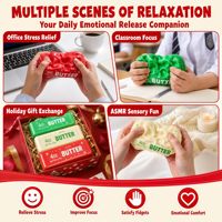 Jouets Squishy de Noël en Gros, Blocs de Construction en Caoutchouc Amusants de 14 cm, Bâtonnets de Beurre de Noël, Jouet Anti-Stress à Presser qui Couine