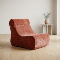 Fauteuil paresseux individuel à assise profonde en velours côtelé, avec mousse à mémoire de forme compressée