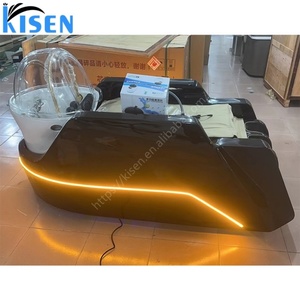 KISEN Fauteuil de lavage de luxe confortable pour salon de coiffure, avec massage corporel complet 4D intelligent et lit de lavage électrique pour spa capillaire - Product Image 3