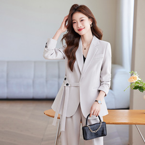 Purple Women's Suit Set Solid Color Polyester Anti-Wrinkle Professional Casual Wear Spring Autumn 2025 New Style - Product Image 2