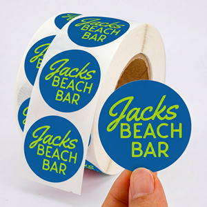 Etiquetas Redondas Autoadhesivas de Papel para Bar de Playa, Impresión Digital Impermeable para Bebidas - Product Image 1