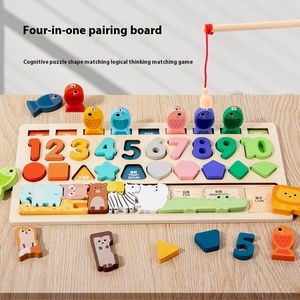 Jeu de blocs de construction de développement de l'intelligence éducative précoce pour enfants bébé numéro forme 4-en-1 pêche jouets éducatifs - Product Image 1