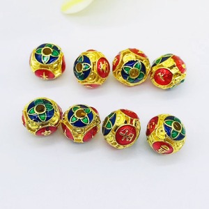 Cloisonn Enamel Oil Drop Beads Round <b>Spacer</b> Jewelry Findings For DIY Bracelets Necklaces Accessories - Product Image 4