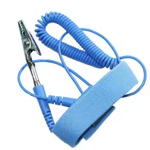 Leenol Venta caliente elástico ajustable <span class=keywords><strong>ESD</strong></span> muñequera antiestático Cable de puesta a tierra <span class=keywords><strong>ESD</strong></span> correa de muñeca Longitud del cable 1,8 m - Product Image 2