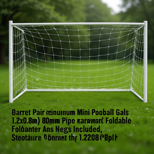 Par de Porterías de Fútbol Mini de Aluminio Barret, 1.2x0.8m, Tubo de 80mm, Estructura Trasera Plegable, Redes y Estacas Incluidas - Product Image 3