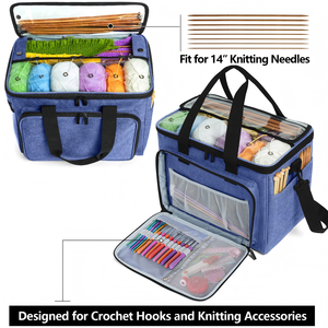 Bolsa Grande para Tejer, Organizador de Hilos, Bolsa de Transporte Portátil para Ganchillo, Bolsas para Hilos para Tejer en Movimiento, para <span class=keywords><strong>Agujas</strong></span> de Tejer - Product Image 4