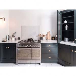 Muebles de Cocina Modernos de Fábrica, Diseño de Gabinetes de Cocina Negros, Muebles de Cocina de Madera Maciza con Fregadero - Product Image 4