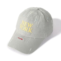 Gorra de béisbol personalizada de alta calidad con logotipo de imagen Vintage, gorra de algodón de 6 paneles, gorra de papá rasgada con logotipo bordado informal a la moda Unisex