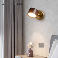 360 Rotation Gradation Rechargeable Mur Monté Chambre Escalier Led Bois Lampe