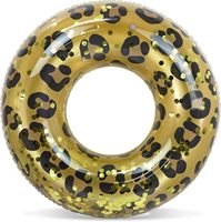 Bouée gonflable imprimé léopard, anneau de natation gonflable robuste résistant aux UV, flotteur de piscine gonflable pour enfants et adultes