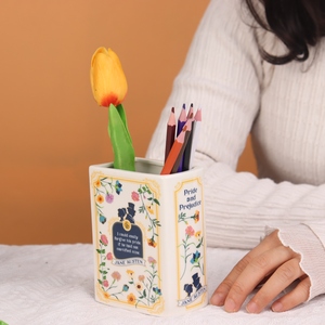 Vaso Moderno in <span class=keywords><strong>Ceramica</strong></span> a Forma di Libro, Decorazioni per Libreria, Vaso Unico per Amanti dei Libri, <span class=keywords><strong>Vasi</strong></span> per Fiori per Arredamento Casa, Piccolo Portaoggetti - Product Image 6