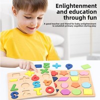 Puzzle 3D Edukatif Bentuk Angka dan Huruf Kayu untuk Mengenal dan Mencocokkan, Mainan Edukasi Dini untuk TK, Balok Angka <<50 Buah