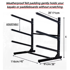 Support de rangement pour <span class=keywords><strong>kayak</strong></span> et SUP EVER-LEADING modèle LD-KR1005, résistant aux intempéries, en acier galvanisé robuste, réglable - Product Image 4