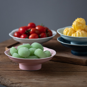 ถาดผลไม้พอร์ซเลนสีชมพูพีช ดีไซน์เรียบหรู สำหรับใช้ในบ้านและโรงแรม - Product Image 1