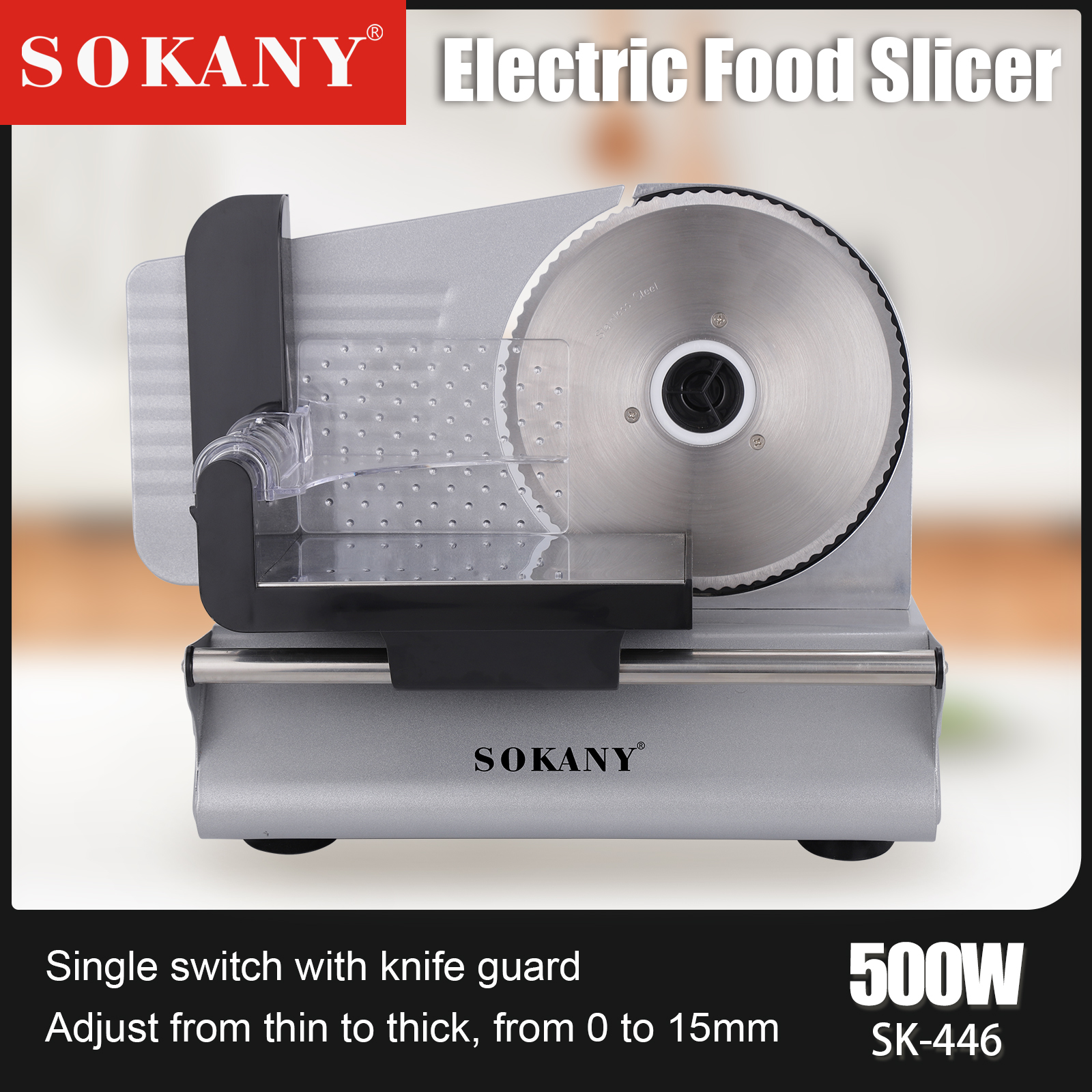 Sokany SK446 Electric Stainless Steel Meat Slicer & Grinder