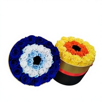 Boîte décorative infinie éternelle, vraies roses immortelles conservées, cadeau de la Saint-Valentin, plantes éternelles sans fin, éternelles et conservées