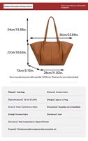 Sac fourre-tout trapézoïdal de luxe minimaliste en cuir PU souple vintage grande capacité pour femme, idéal pour le travail et les trajets quotidiens