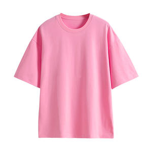 100% tricoté pur coton 200g couleur unie à manches courtes plaque légère épaule sac à dos col adultes et enfants T-shirt - Product Image 5