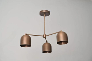 Lustre artisanal en laiton à 3 lumières, style moderne du milieu du siècle, pour bureau à domicile, plafonnier Sputnik, lampe suspendue minimaliste, LED à intensité variable - Product Image 6