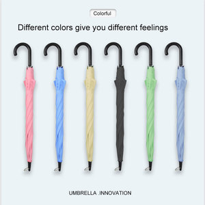 Paraguas recto de tela colorida de <span class=keywords><strong>Domingo</strong></span>, mango de plástico, costillas de fibra de vidrio, decoración de calle, gancho colgante, ocasiones de fiesta en Patio - Product Image 3