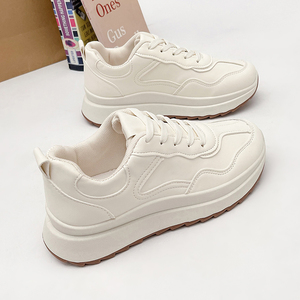 Baskets rétro blanches pour femmes, bout pointu, plateforme épaisse, chaussures de <span class=keywords><strong>sport</strong></span> décontractées pour la marche, chaussures pour femmes - Product Image 5