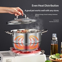 Edelstahl-Wok-Dämpfeinsatz, Multifunktionaler Haushalts-Suppentopf-Dämpfer im Chinesischen Stil mit Mehrschichtigem Boden, Ideal