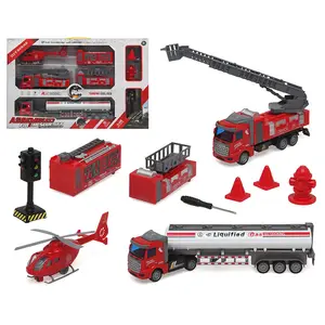 Conjunto de veículos de caminhão de bombeiros, brinquedos, carros, brinquedo para crianças de 3 anos de idade, presentes de aniversário de natal para meninos e meninas, lembranças de festa